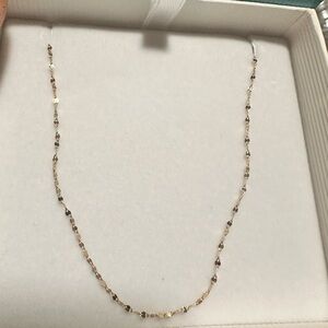 Elegant 18inch 10k solid gold mirror link necklace